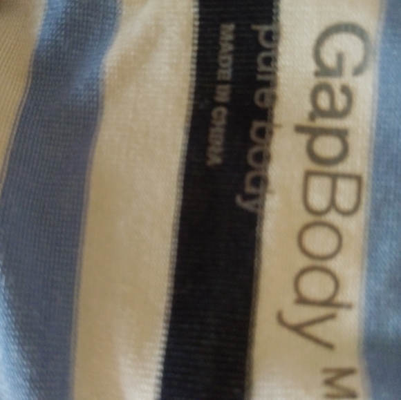 GAP Body M Short Sleeved Black Blue White Striped Top - Picture 3 of 7
